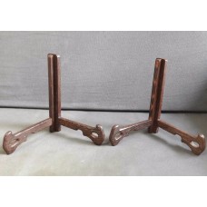 2pcs  New Chinese Wood Wooden Plate Display Stand Menu holder 6" high   122755398164